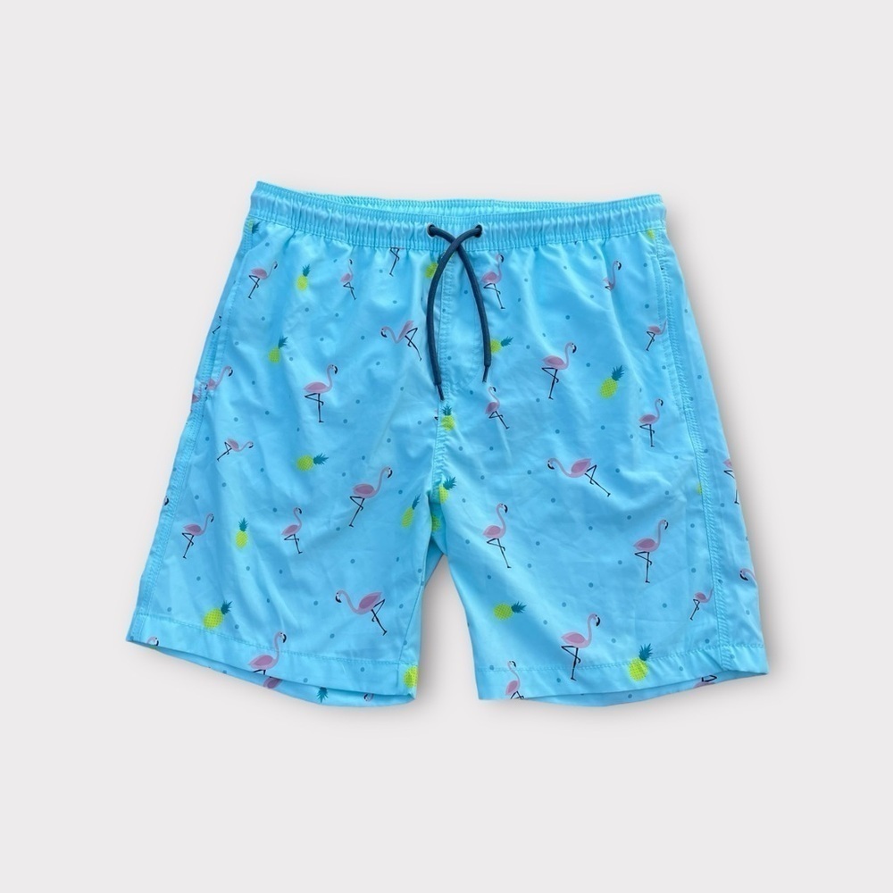 Vibe Men’s Flamingo Print Swim Trunks Size Large